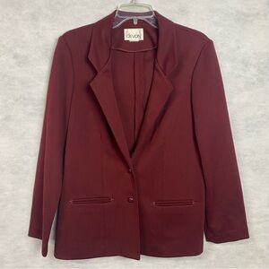 Vintage 70s Devon Women’s Blazer Size 14 Burgundy Business Professional Career